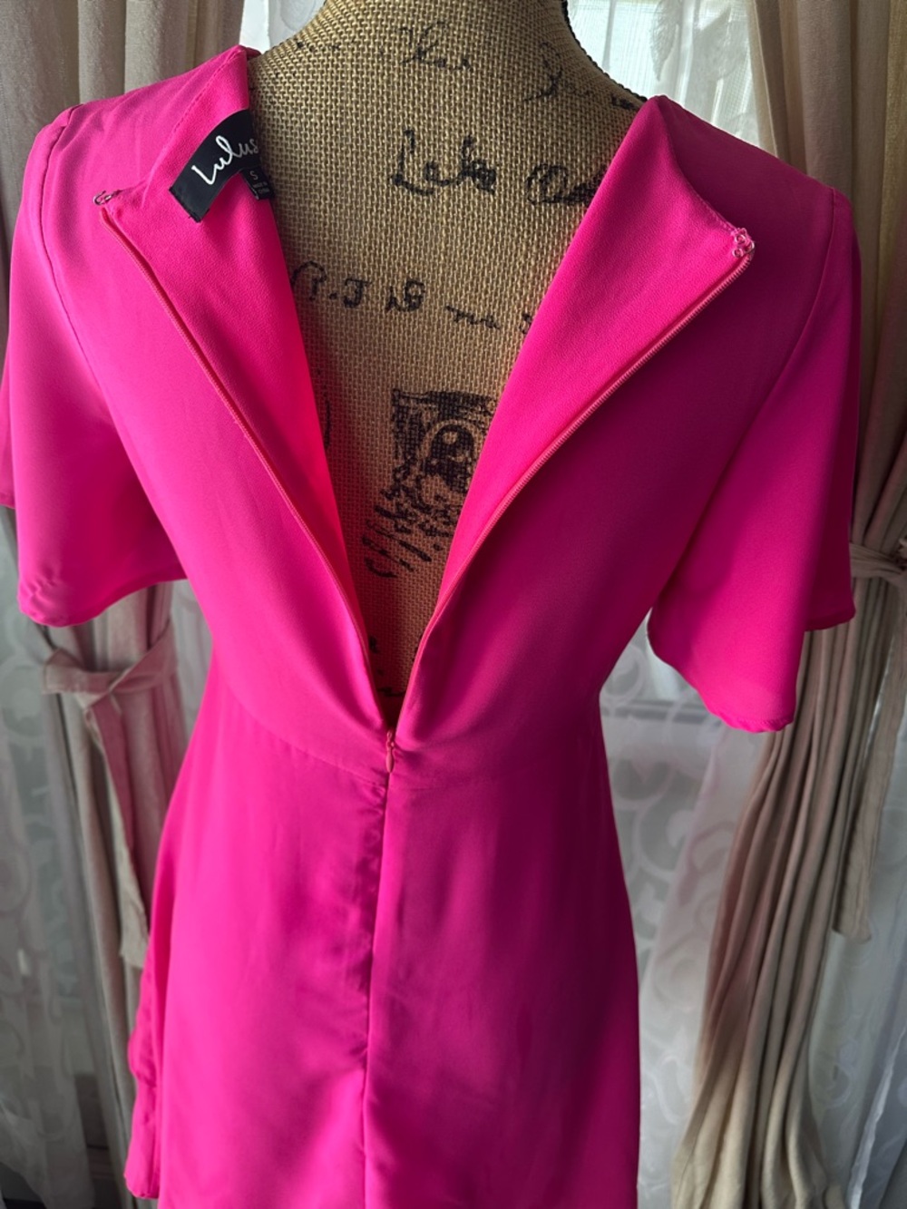 Lulus Jewell Fuchsia Pink Tie-Front Ruffled Skater Dress - Picture 7 of 12